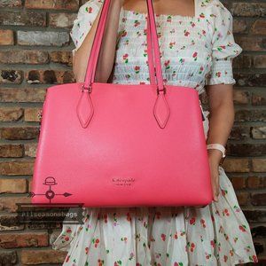 Kate Spade NY New York ZEE ZEE Large Work Tote IN Peach Melba Shoulder bAg